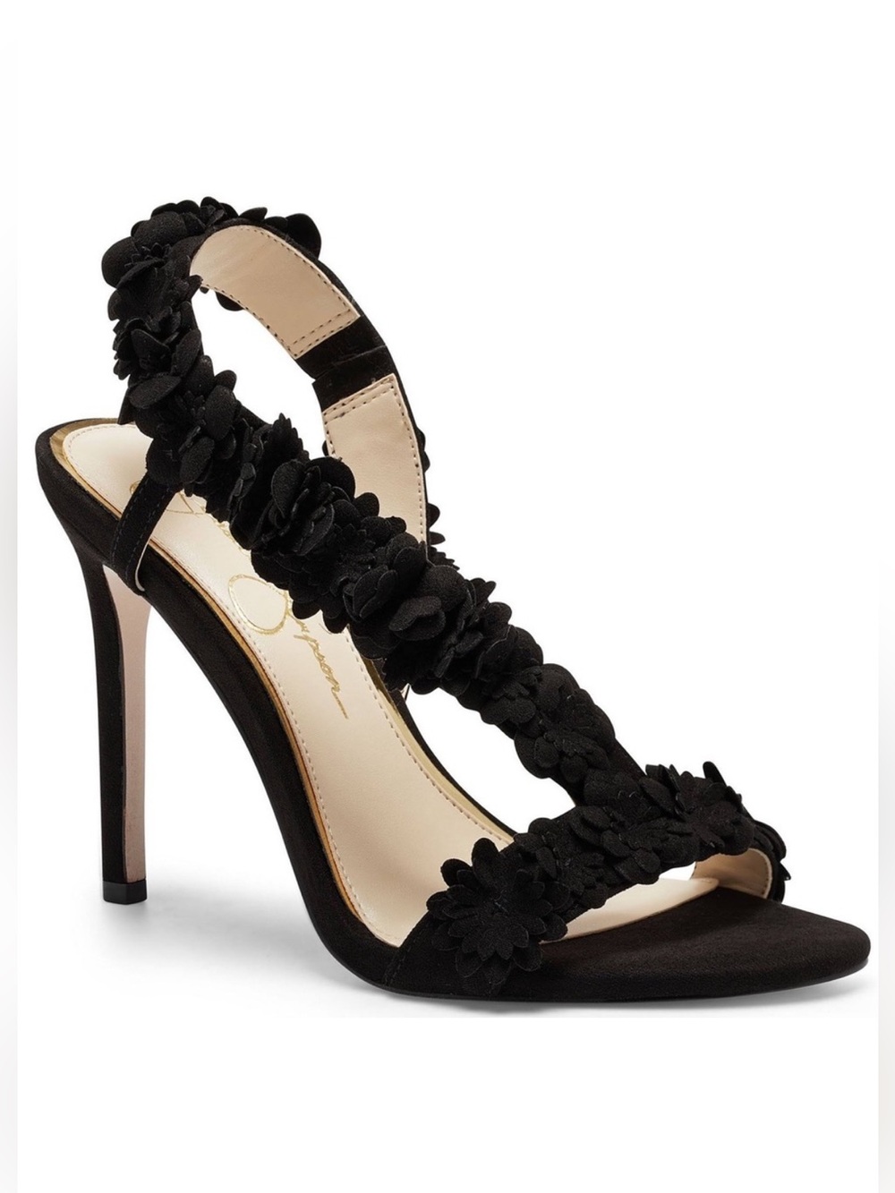Jessica Simpson Jessin Floral Black Sandals 9